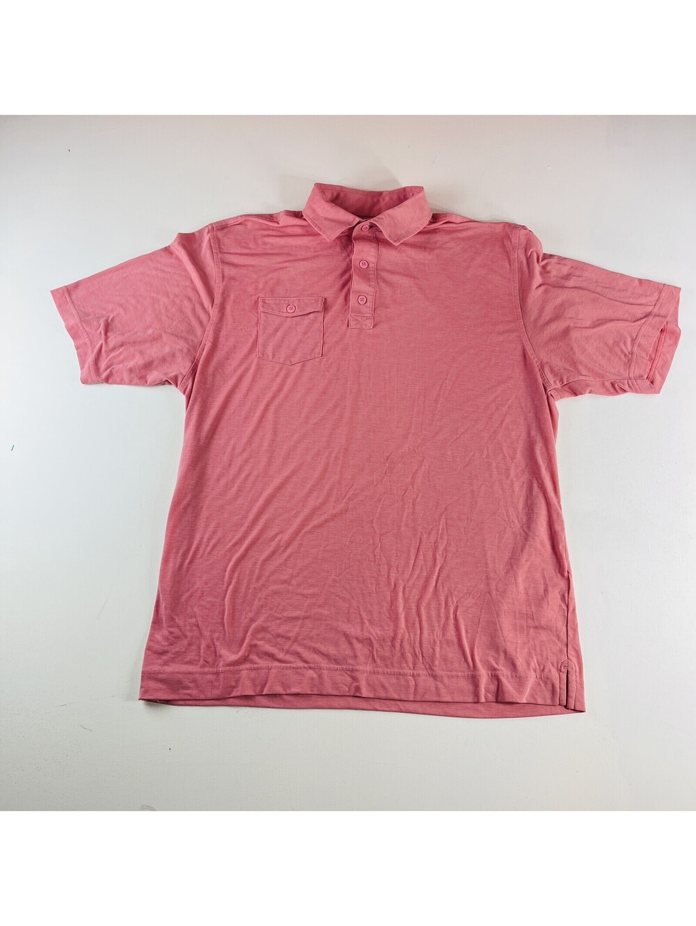 Footjoy Golf Polo Shirt Short Sleeve Pink Front Pocket Mens Size Large